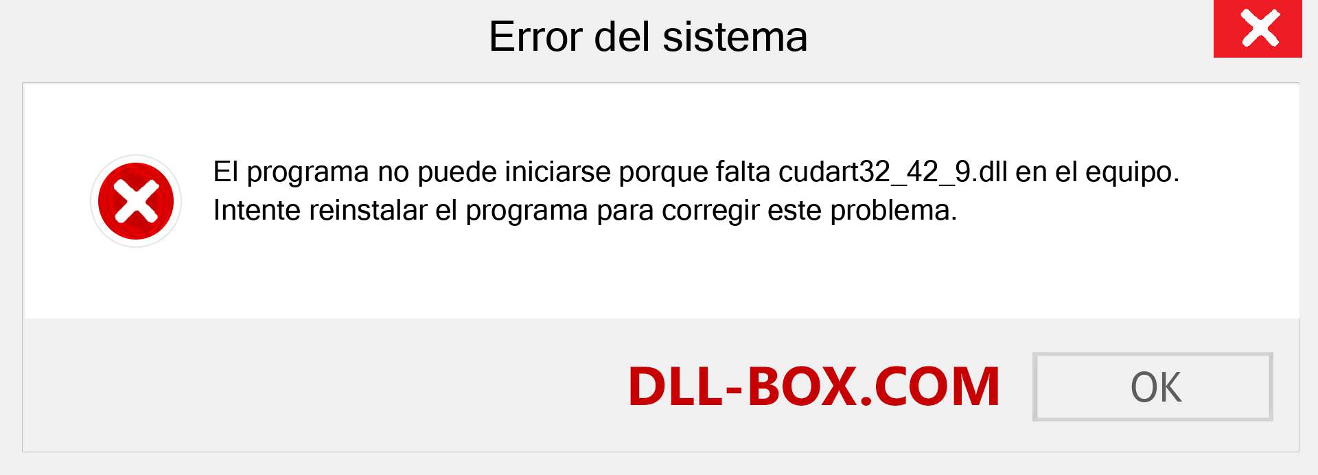 ¿Falta el archivo cudart32_42_9.dll ?. Descargar para Windows 7, 8, 10 - Corregir cudart32_42_9 dll Missing Error en Windows, fotos, imágenes